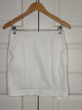 Ann Taylor White Straight Mini Skirt